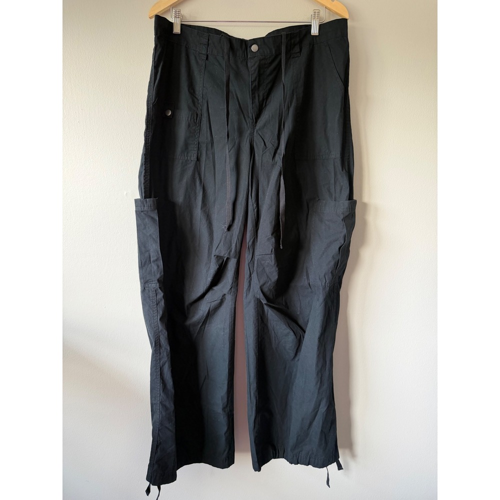 Black Wide Leg Cargo Pants Gorpcore Baggy Y2K Large